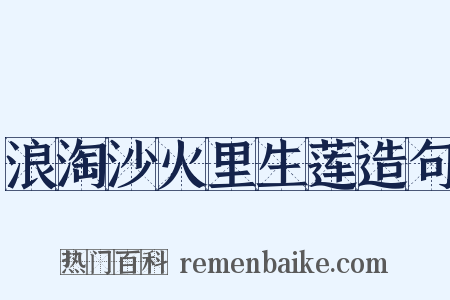 浪淘沙火里生莲造句是什么意思的图片